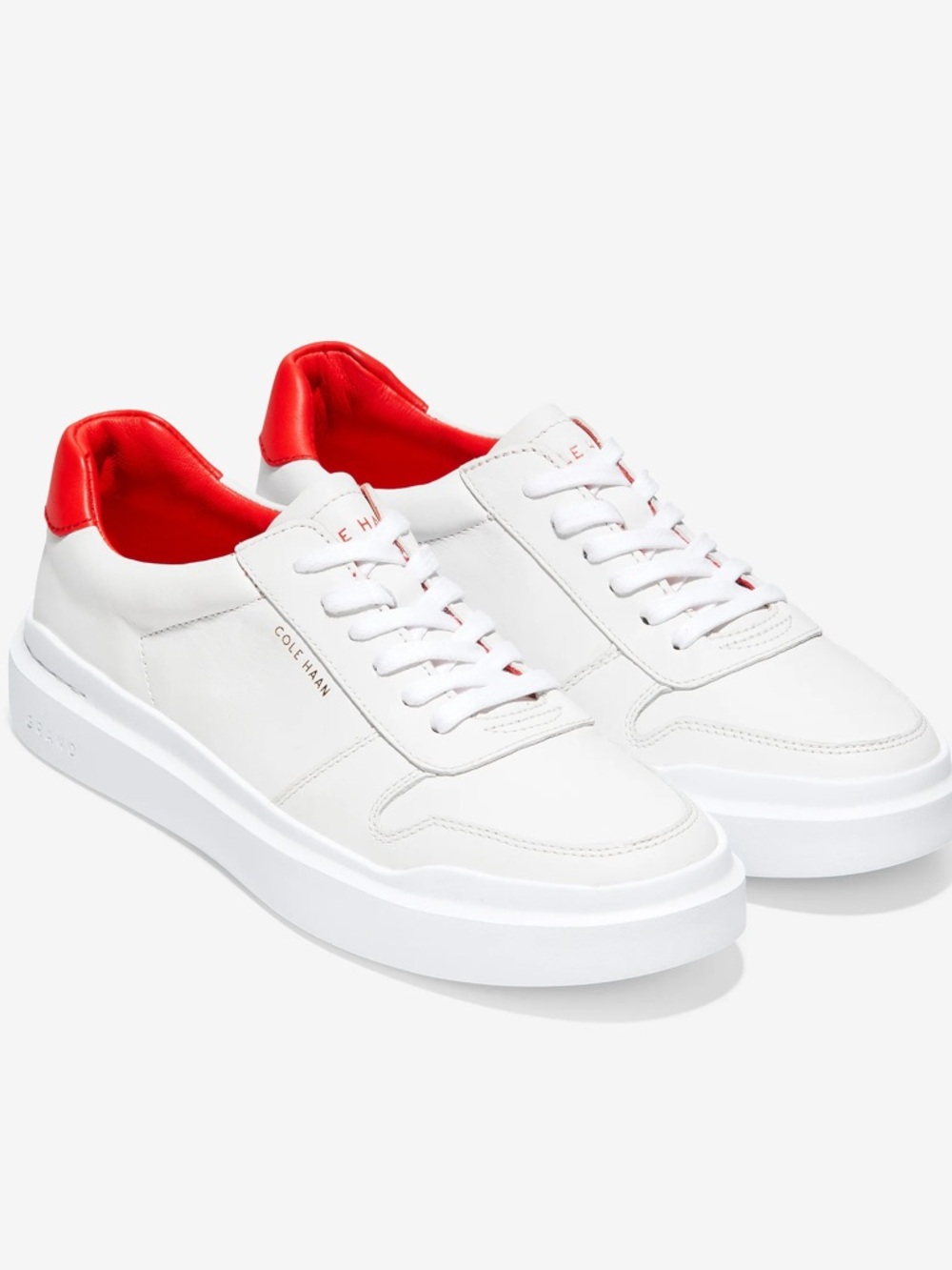 Cole Haan Sneakers grand pro rally court shoes white leather and red size 10